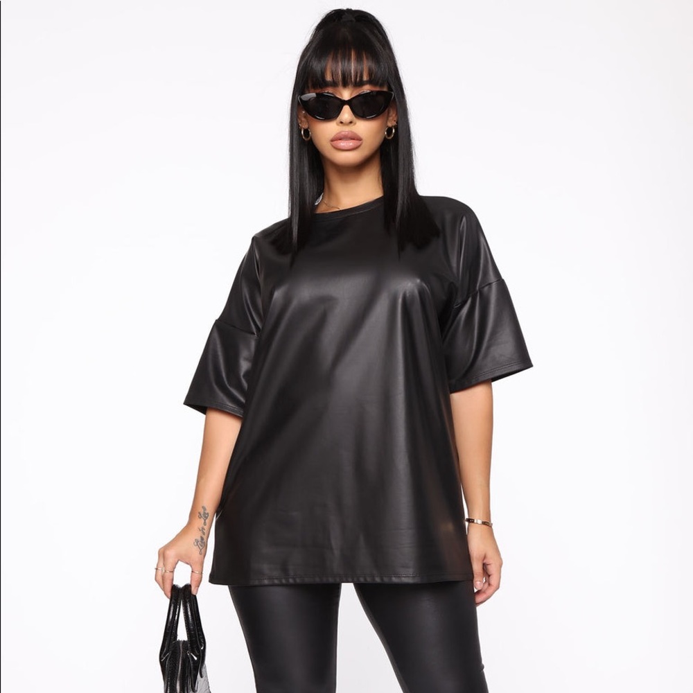 NWT! Black Faux Leather Legging set